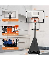 Skonyon 4.8FT-10FT Height Adjustable Portable Basketball Hoop System with 48 Inch Shatterproof Backboard