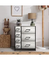 Sorbus Dresser with 7 Drawers - Storage Chest Organizer with Steel Frame, Wood Top, Handles