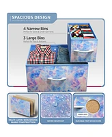 Sorbus Dresser with 7 Drawers - Storage Chest Organizer with Steel Frame, Wood Top, Handles
