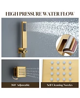 Casainc 12 Inch Luxury Thermostatic Complete Shower System with Rough-in Valve