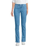 Lands' End Petite Recover Mid Rise Straight Leg Blue Jeans