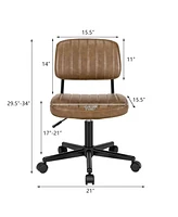 Gouun Pu Leather Adjustable Office Chair Swivel Task Chair with Backrest