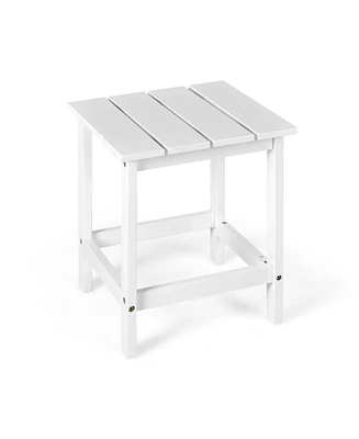 Gouun 15 Inch Patio Square Wooden Slat End Side Table for Garden