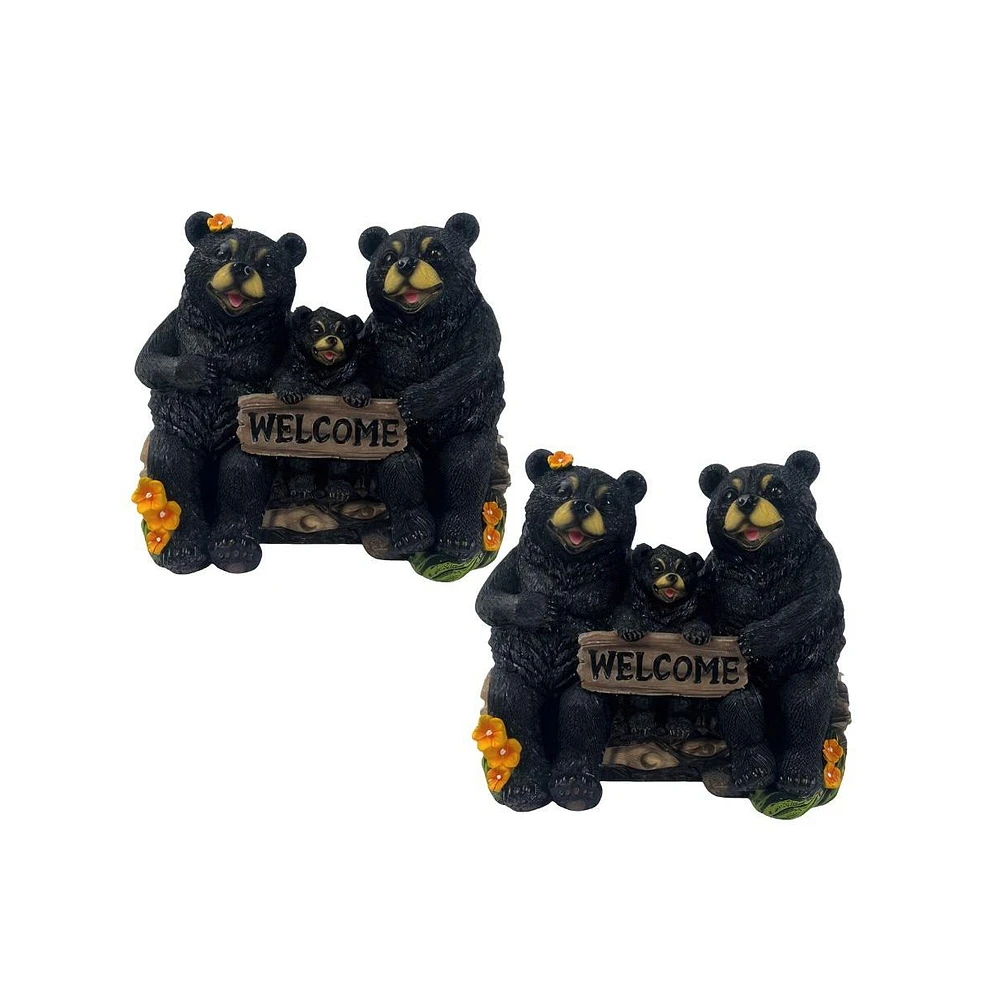 Fc Design "2-pc Gift Set" 7"W Bear Family Welcome Sign Figurine Statue Ornament Home Room Office Decor and Perfect Gift Ideas for Housewarming, Holida