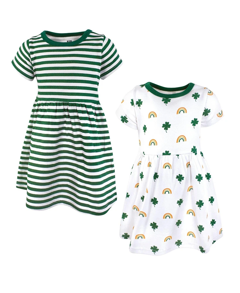 Hudson Baby Girls Cotton Dresses, Clover Rainbow