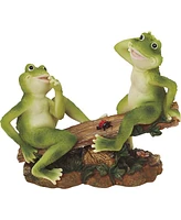 Fc Design "2-pc Gift Set" 7"H Lovely Frog Couple on Seesaw Statue Funny Animal Figurine Statue Ornament Home Room Office Decor and Perfect Gift Ideas