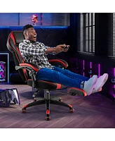 Gouun Gaming Chair Racing Style Swivel Chair with Footrest and Adjustable Lumbar Pillow