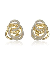 Rachel Glauber 14k Gold Plated Multiple Eternity Circle Love Knot Stud Earrings