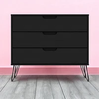 Slickblue Modern Scandinavian Style Bedroom 3-Drawer Dresser in Wood Finish