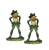 Fc Design "2-pc Gift Set" 7.25"H Cowboy Frog Statue Funny Animal Figurine Statue Ornament Home Room Office Decor and Perfect Gift Ideas for Housewarmi