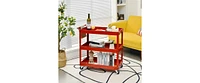 Slickblue Steel Frame Kitchen Serving Utility Cart on Wheels with 2 Bottom Shelves