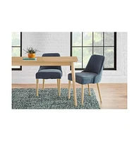 Slickblue Set of 2 Fabric Upholstered Dining Chair with Wood Legs