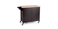 Slickblue Kitchen Island Storage Cart with Wood Top and Casters