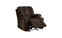 Slickblue Traditional Upholstered Manual Reclining Sofa Chair w/ 2 Cup Holders