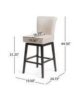 The Pop Home 31.25 Inch Swivel Counter Bar Stools,Wood Frame Chairs for Kitchen Island and Dining Room,1PK-The