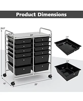 Gouun 12 Drawers Rolling Cart Storage Scrapbook Paper Organizer Bins