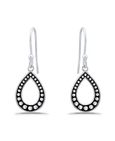 Macy's Oxidized Beaded Tear Drop Earrings