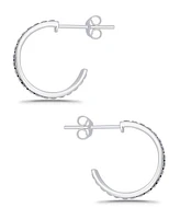 Macy's Oxidized Beaded Round Half Hoop Earrings