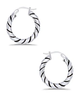 Macy's Oxidized Twist Click Top Hoop Earrings