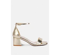 London Rag Makena Metallic Block Heel Sandals