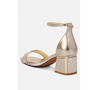 London Rag Makena Metallic Block Heel Sandals