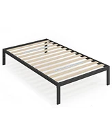 Slickblue Twin Metal Platform Bed Frame with Wooden Slats for Sturdy Support