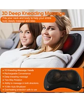 Shiatsu Massage Cushion with Heat, Full-Body Back, Neck, and Lumbar Relief, Usb Powered for Home, Office, or Car Use
