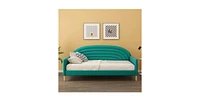 Slickblue Mid-Century Modern Emerald Velvet Upholstered Daybed