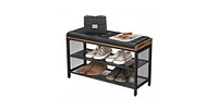 Slickblue Entryway Shoe Rack Storage Bench - Stylish Seat with Shoe Organizer for Hallway