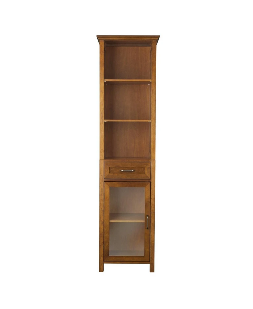 Slickblue Bathroom Linen Tower Storage Cabinet with Open Shelves and Ample Storage Space