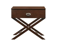 Slickblue Wood 1-Drawer End Table Nightstand with X-Legs for Stylish Storage and Organization