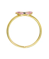 GiGiGirl 14k Gold Plated Enamel Butterfly Adjustable Ring