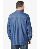 Boulder Creek by KingSize Men's Big & Tall Long Sleeve Denim And Twill Shirt