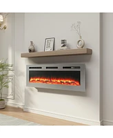 Boyel Living Wall Mounted Stainless Steel Electric Fireplace