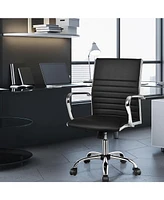 Gouun High Back Ribbed Office Chair with Armrests