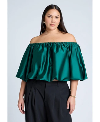 Eloquii Plus Satin Bubble Top