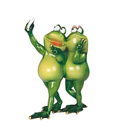 Fc Design "2-pc Gift Set" 8.25"W Romantic Frog Couple Taking Selfie Picture with Phone Statue Funny Animal Figurine Statue Ornament Home Room Office D