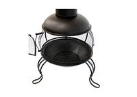 Slickblue Steel Chimenea Wood-Burning Fire Pit for Outdoor Heating and Ambiance