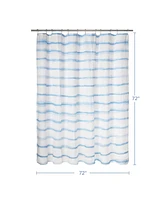 Awesome Home Wavy Stripe Texture Fabric Shower Curtain, 72"X72"