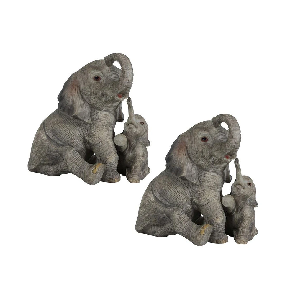 Fc Design "2-pc Set" 5"H Elephant with Cub Figurine Statue Ornament Home Room Office Decor and Perfect Ideas for Housewarming, Holidays and Birthdays