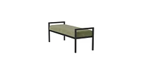 Slickblue Modern Industrial Bed Bench with Velvet Cushion and Metal Frame for Stylish Bedroom Seating