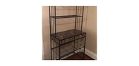 Slickblue Kitchen Baker's Rack in Metal with Marble Finish Top for Storage and Display