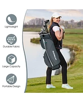 Gymax 14 Dividers Golf Cart Bag w/ 7 Zippered Pocket Cooler Bag Rain Hood Valuable Bag