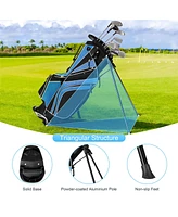 Gymax Golf Stand Bag 6 Way Divider Carry w/ Straps & 7 Storage Pockets