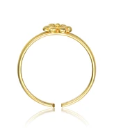 GiGiGirl 14k Gold Plated Daisy on Top Adjustable Ring