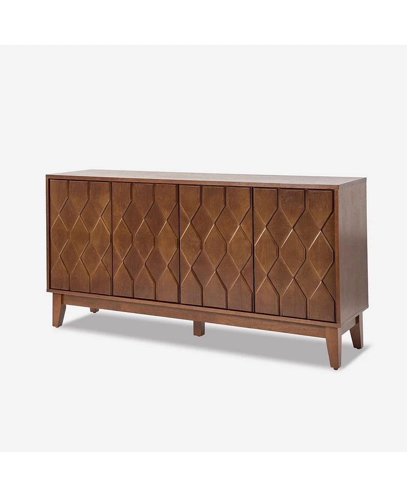 Hulala Home Olympia Mid-Century 60” Wide Sideboard with Adjustable Legs