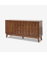 Hulala Home Olympia Mid-Century 60” Wide Sideboard with Adjustable Legs