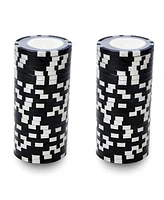 Slickblue Blank 8-Stripe Poker Chips (25-Pack) – Casino-Style