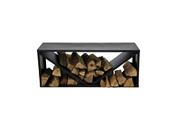 Slickblue Indoor/Outdoor Firewood Log Storage Rack with Triple Triangle Design