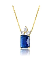 Rachel Glauber 14K Gold Plated Celestial Cascade Blue Necklace